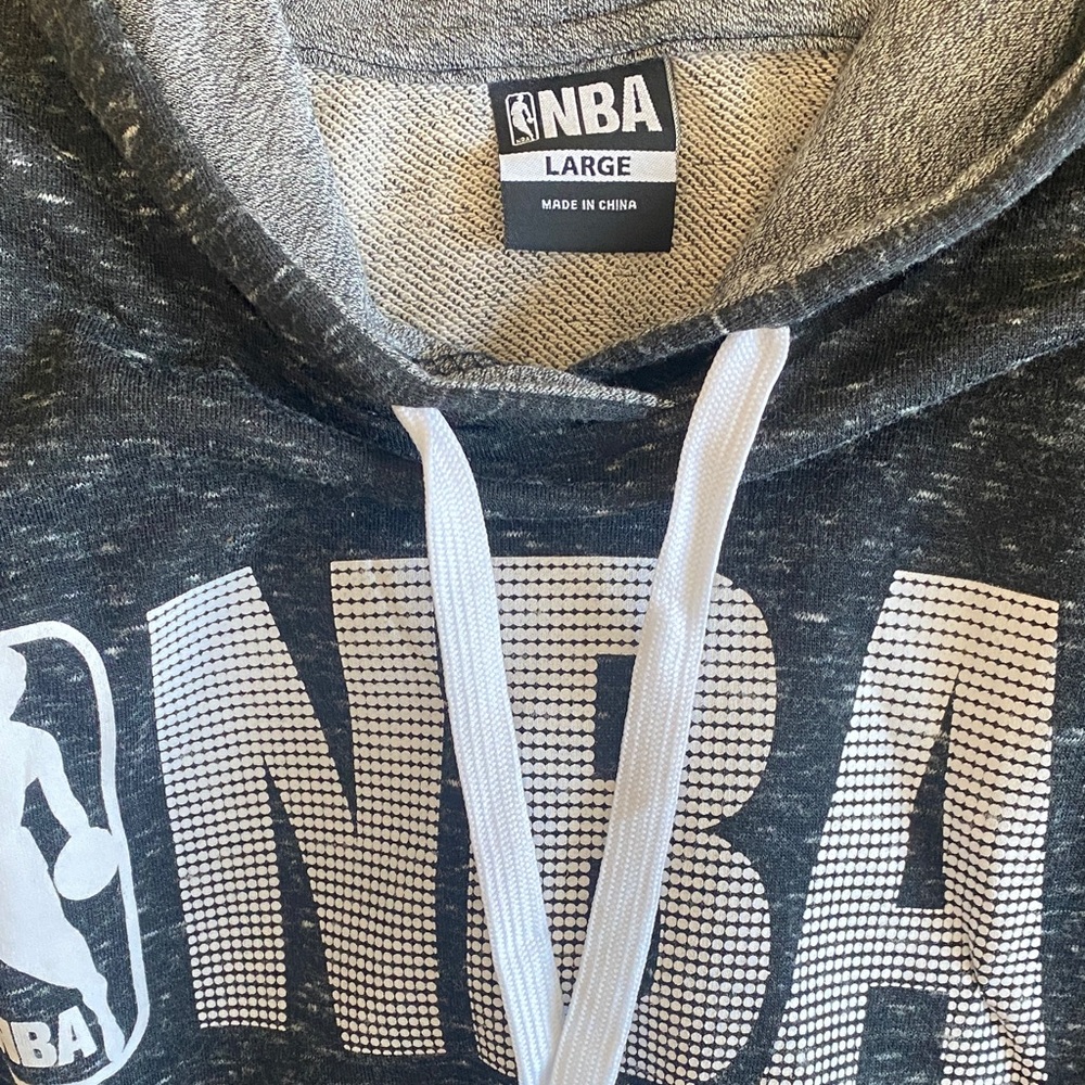 NBA Charcoal Hoodie with White Lettering - Picture 3 of 3